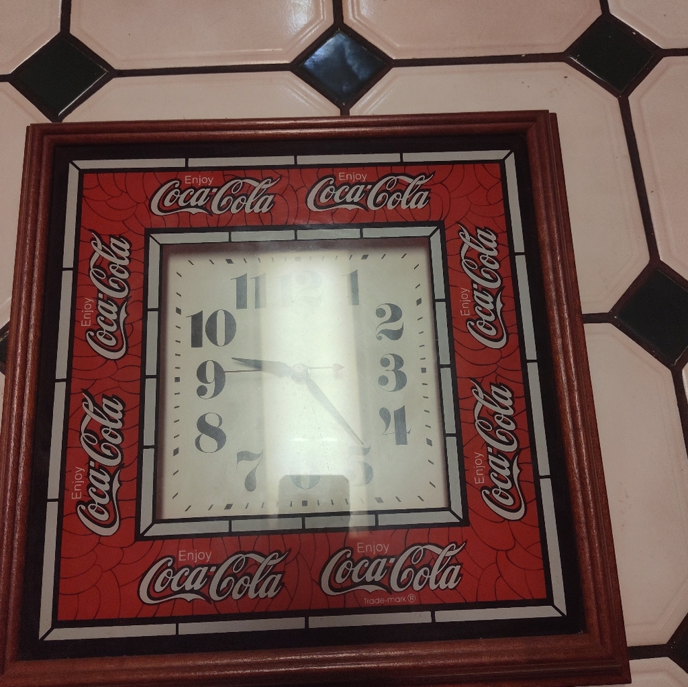 Vintage 90s Hanover Coca Cola Red and Black Wall Clock
